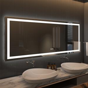 Heat Fog Free Wall Mounted Smart Bathroom LED Mirror touch screen smart led mirror