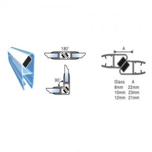 PVC Bath Shower Screen Door Seals For 6-12mm Glass, Shower Door Seals,Waterproof Magnetic Strips