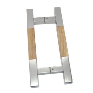 Square Tube Glass Wooden Door Handle
