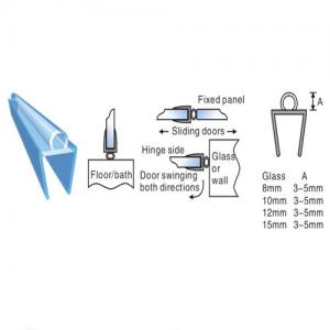 Water Bar PVC Water Preventing Bar Shower Door Seal